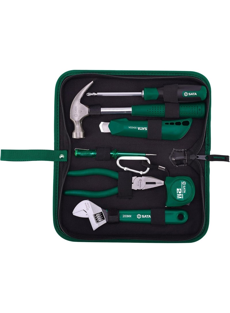 Sata 7-Piece Canvas Repair Tool Set(ST06001SJ), Portable Tool Kit with Hammer, Pliers & Adjustable Wrench, Portable Waterproof Nylon Case, Cr-V Steel Hand Tools, Home & Automotive DIY Kit - Image 2